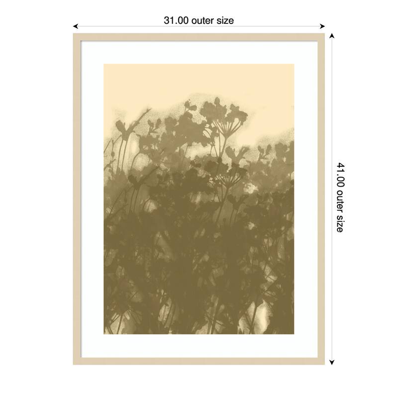 Misty Meadow. Abstract Botanical Art No. 2 by Dina Dankers Wood Framed Wall Art Print