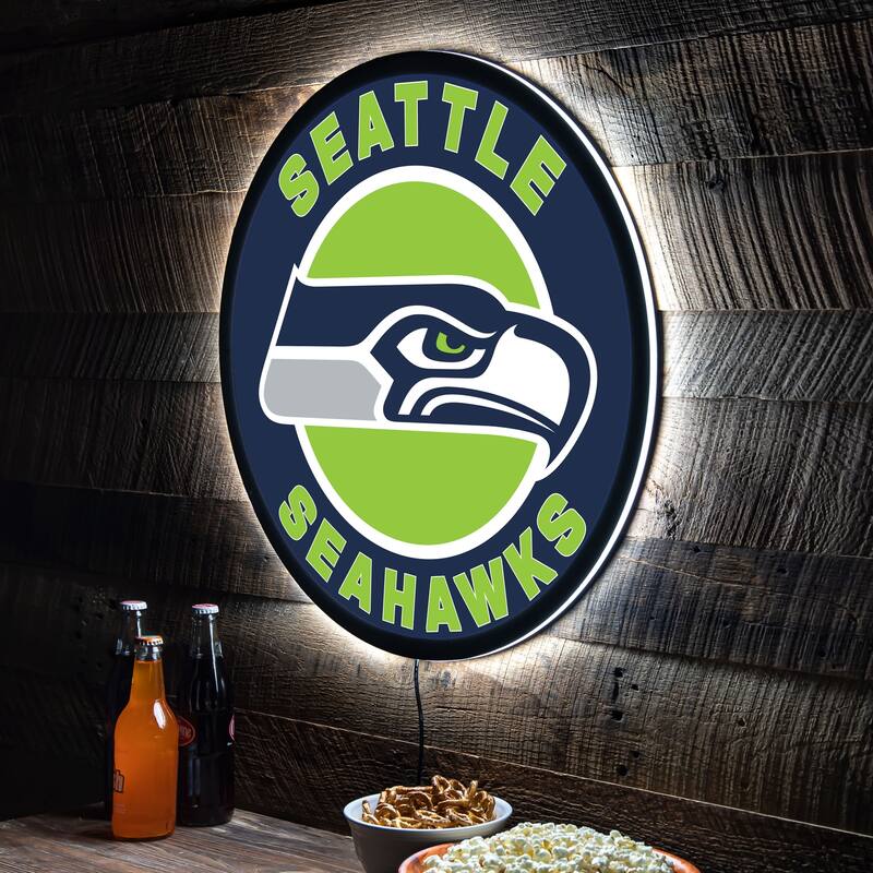 Seattle Seahawks LED Lighted Sign - Clear