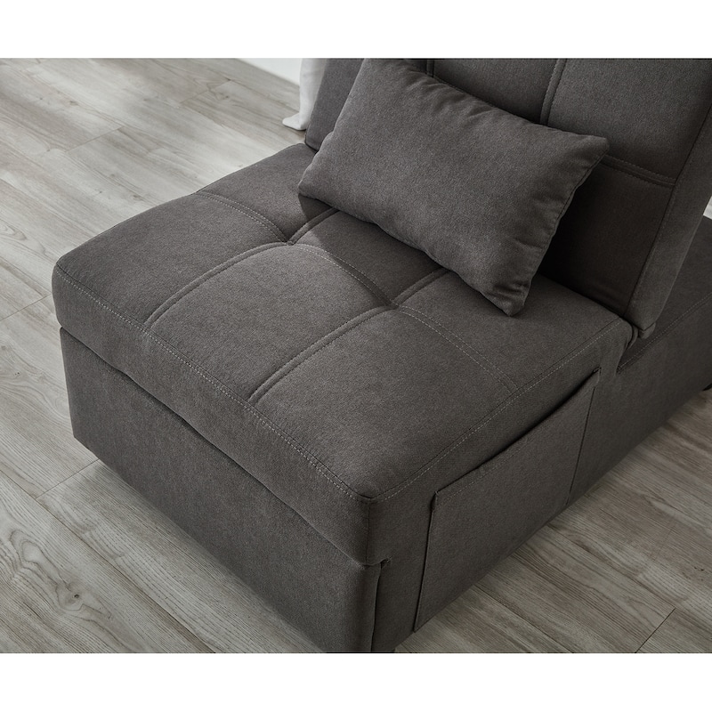 Roomfitters Modern "Recliner Chair Bed" for Living Room and Bedroom, Linen Fabric, Comfortable and Stylish