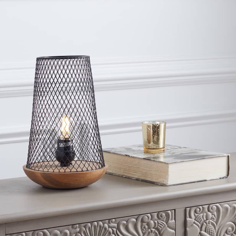 SAFAVIEH Lighting Aysu Modern Industrial 10-inch Table Lamp - 7 In. W x 7 In. D x 10 In. H - 7Wx7Dx10H