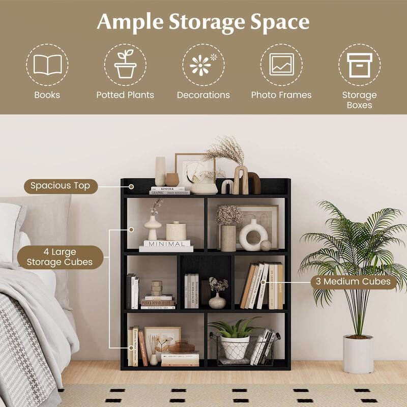 Costway 1/2 PCS 7-cube Bookcase Open Storage Shelf with Anti-tipping - See Details