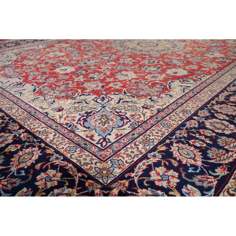 Traditional Najafabad Vintage Persian Rug Hand-Knotted Wool Carpet - 9'4" x 13'2"