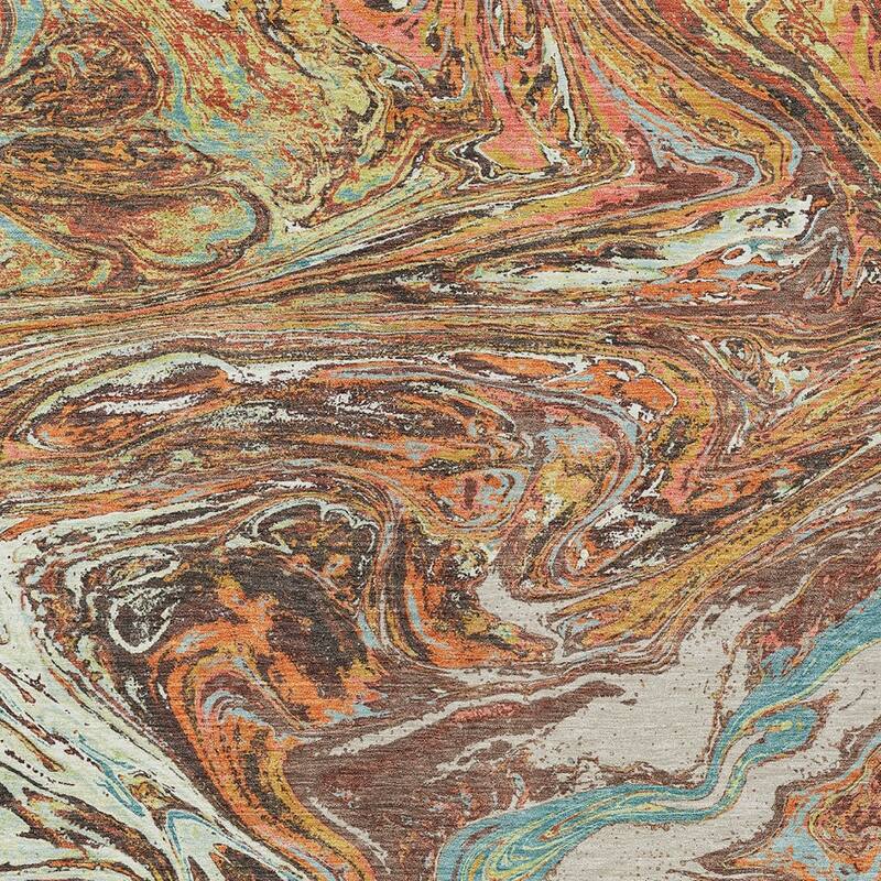 HomeRoots Abstract Transitional Rectangle Outdoor Rug