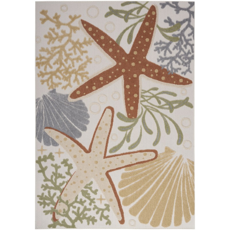 HomeRoots Contemporary Rectangle Outdoor Rug - 4' X 6'
