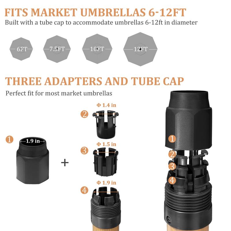Pellebant Patio Market Umbrella Base Stand Outdoor