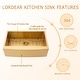preview thumbnail 6 of 9, Lordear 30/33/36 Inch Stainless Steel Sink Farmhouse Apron Front Deep Single Bowl Gold Kitchen Sink with Accessories