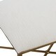 preview thumbnail 4 of 3, Upholstered Seat Iron Framed Bench - 24" - White and Gold