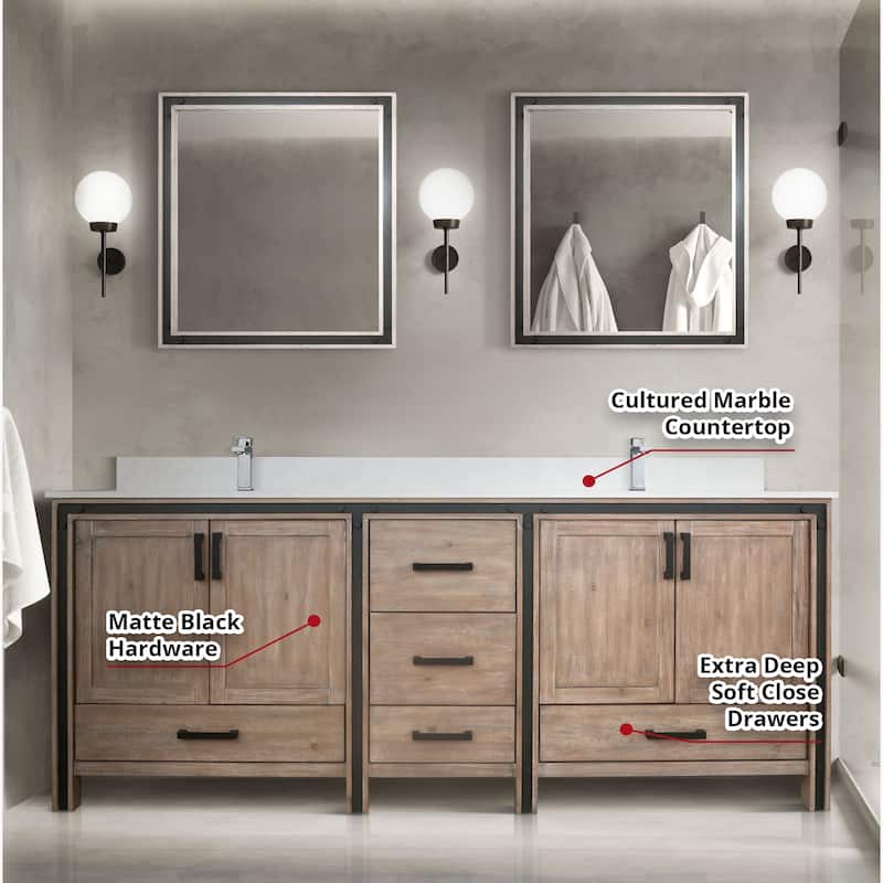 Lexora Ziva Bathroom Vanity Countertop With Sink