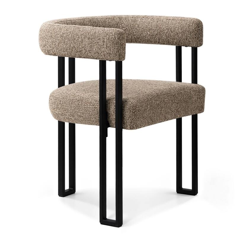 17" Seat Height Upholstered Chenille Dining Armchair (Set of 2)