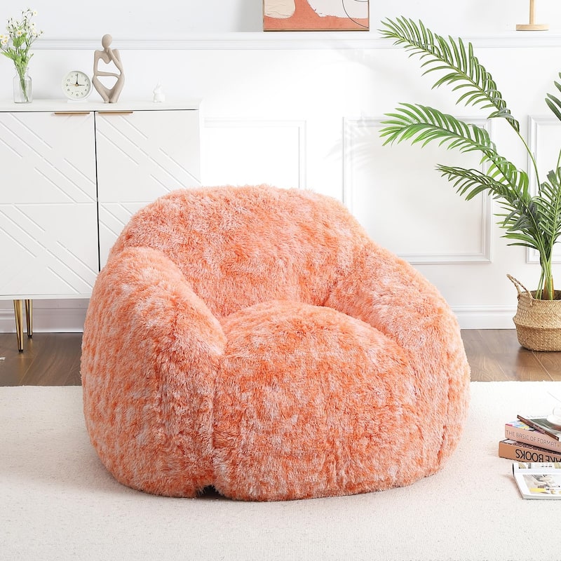 Bean Bag Chair, Plush Armrest Beanbag Sofa, Cozy Lounge Seat - Orange