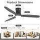 preview thumbnail 33 of 69, Sofucor 52Inch Low Profile Flush Mount Ceiling Fan with LED Light,3‑Blade Quiet Light Combo for Bedroom Kitchen Living Room