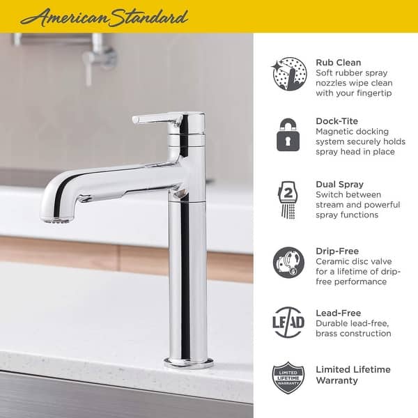 American Standard 4803 100 Studio S 1 8 Gpm Single Hole Pull Out Overstock 30109934