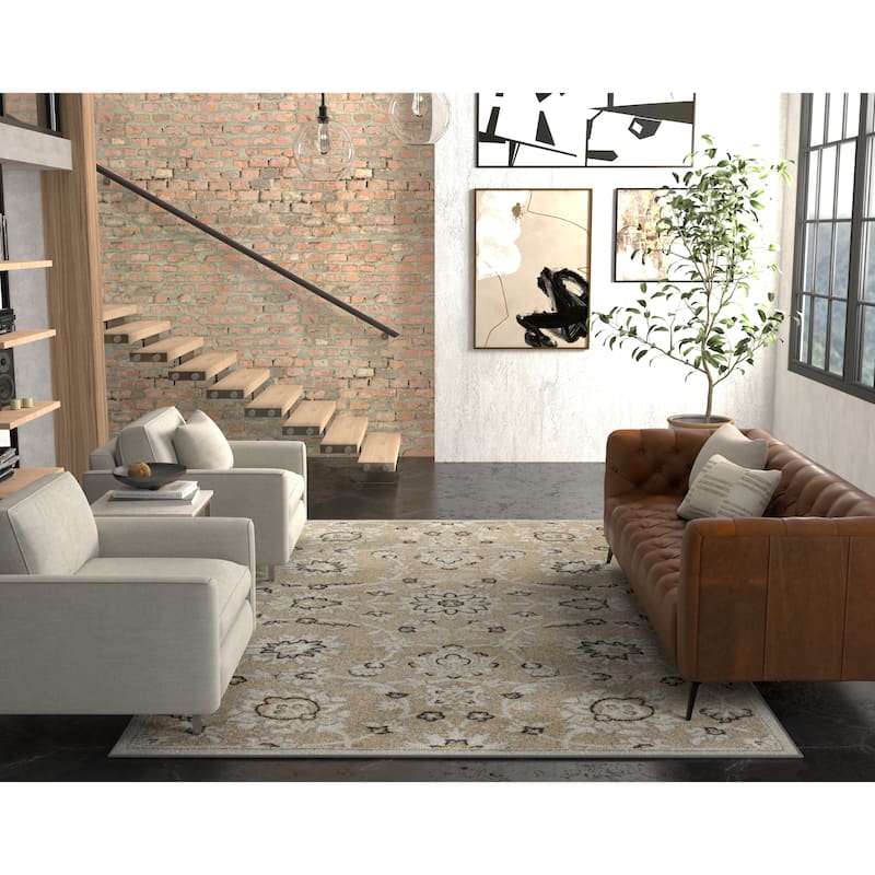 Domani Lesedi Traditional Floral Outdoor Area Rug