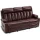 MCombo Electric Power Reclining Sofa with Heat & Massage, Faux Leather 6095/6075/6077 - Reclining sofa - Dark Brown