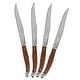 preview thumbnail 3 of 4, French Home Set of 4 Laguiole Steak Knives, Wood Grain - Silver