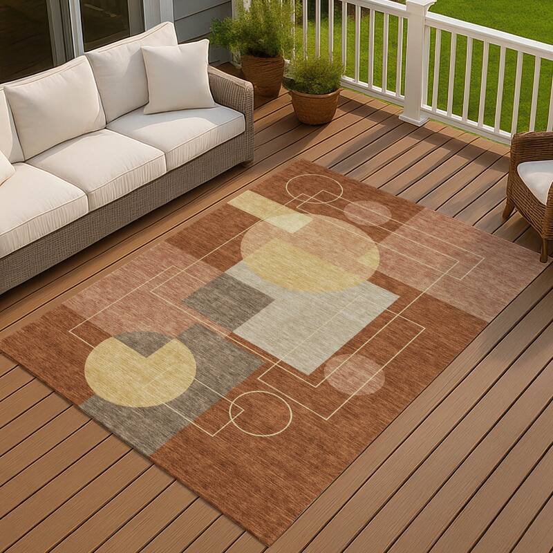 Machine Washable Indoor/ Outdoor Modern Filly Chantille Rug