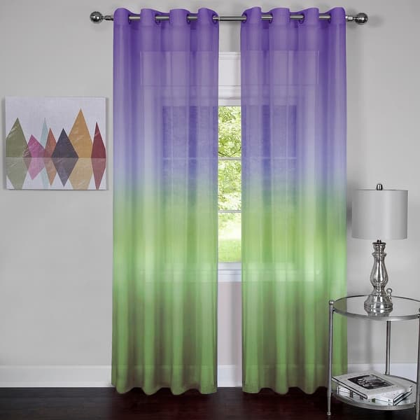 slide 1 of 6, Achim Rainbow Ombre Grommet Top Curtain Panel