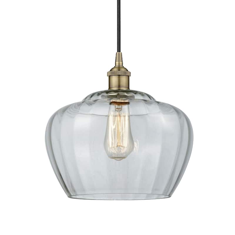 Innovations Lighting 616-1P-12-11-L Fenton Pendant Fenton 11" Wide - Antique Brass / Clear