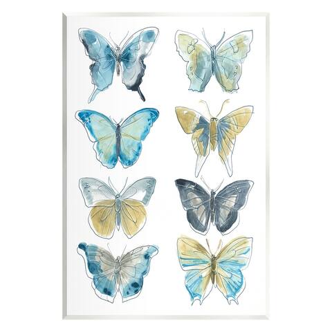 Stupell Industries Varied Butterflies Insect Patterns Wall Plaque Art by June Erica Vess