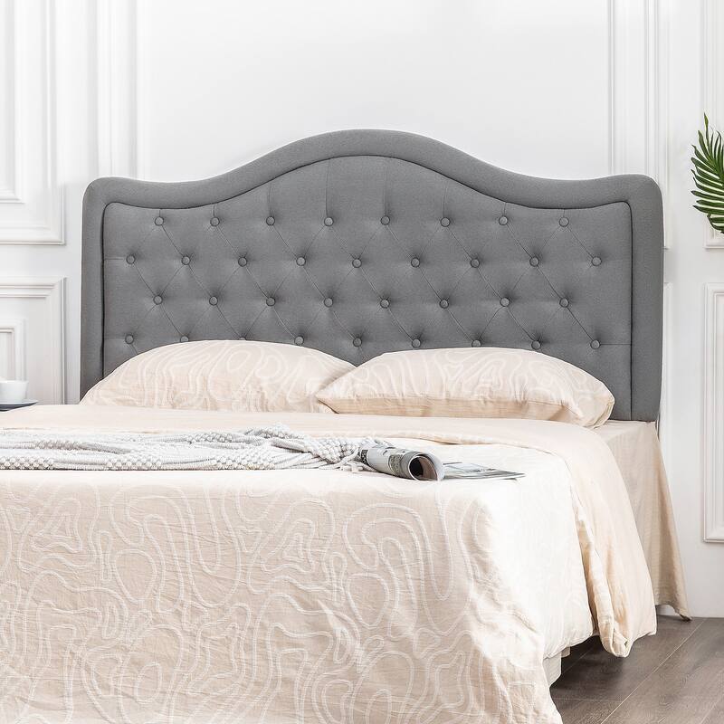 Adeco Queen-Sized Headboard with Adjustable Metal Legs