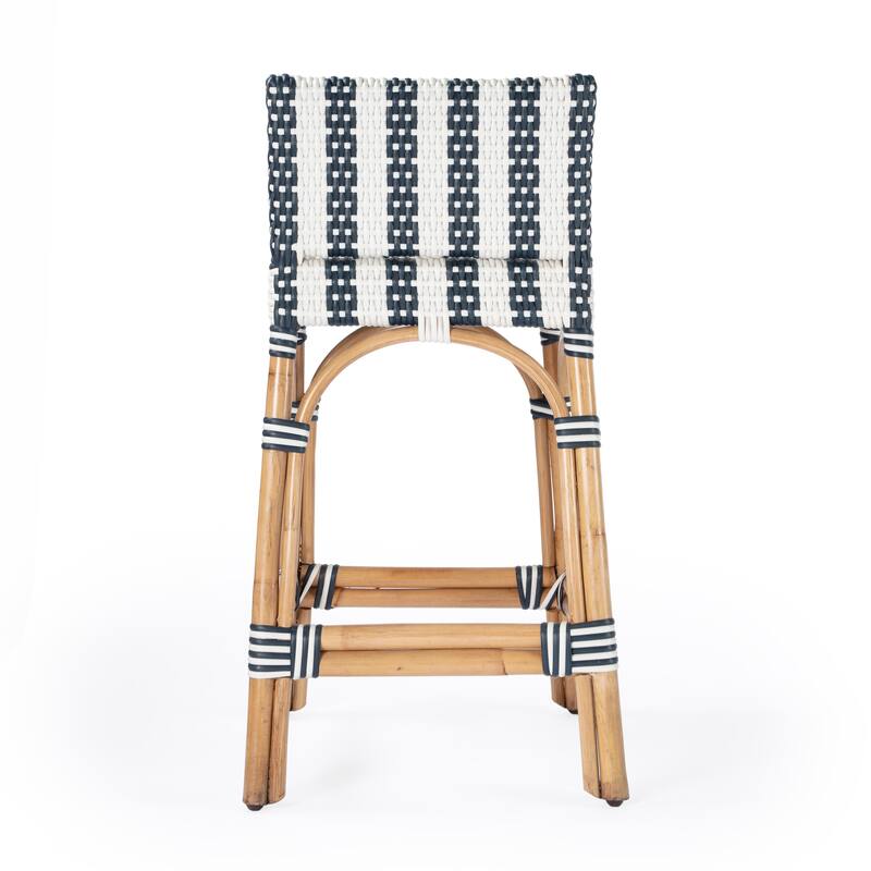 Serienna 24.5"H Seat Rattan Low Back Counter Stool
