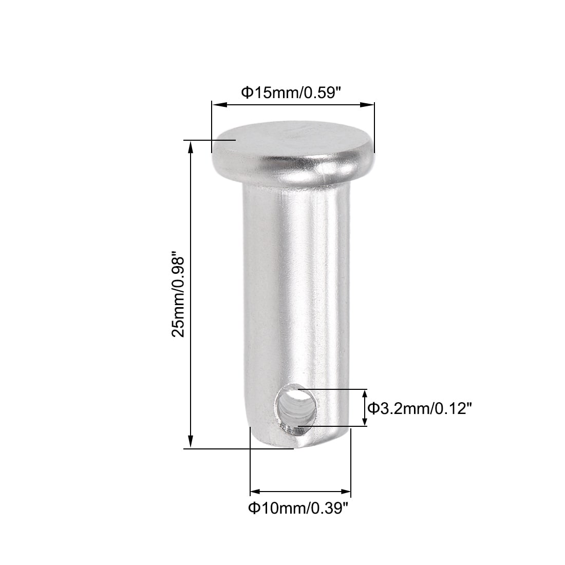 Single Hole Clevis Pins - Flat Head 304 Stainless Steel Link Hinge Pin
