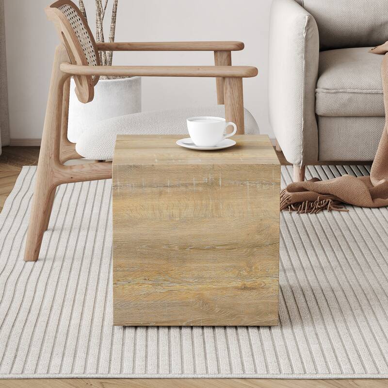 Elevate Your Living Space With This Square Mdf Coffee Table That Showcases Smooth Texture Patterns,15.7*15.7*15.7