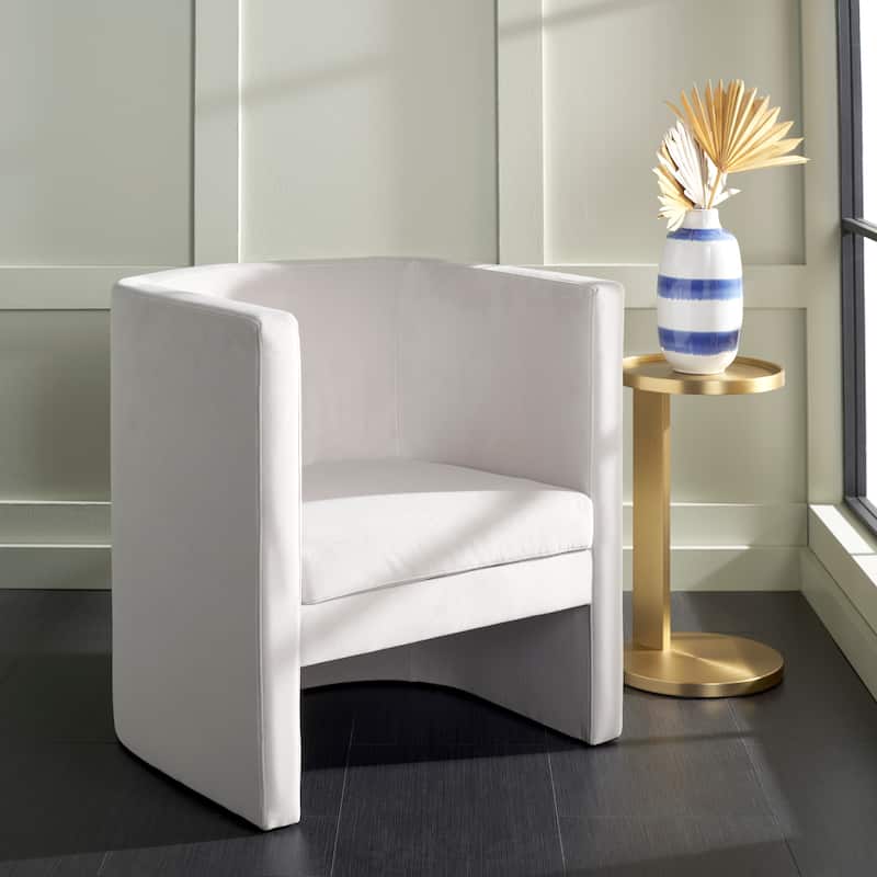 SAFAVIEH Sena Barrel Back Accent Chair (Fully Assembled) - W26" x D26" x H30" - 26Wx26Dx30H
