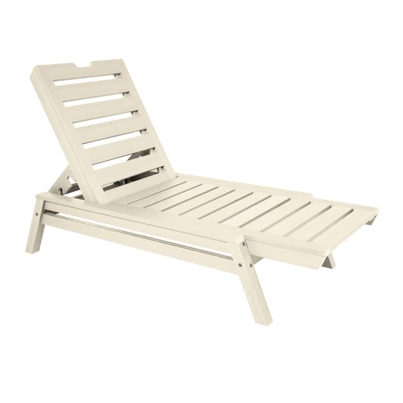 HIGHWOOD Crestone Stackable Commerical Chaise Lounge - Whitewash