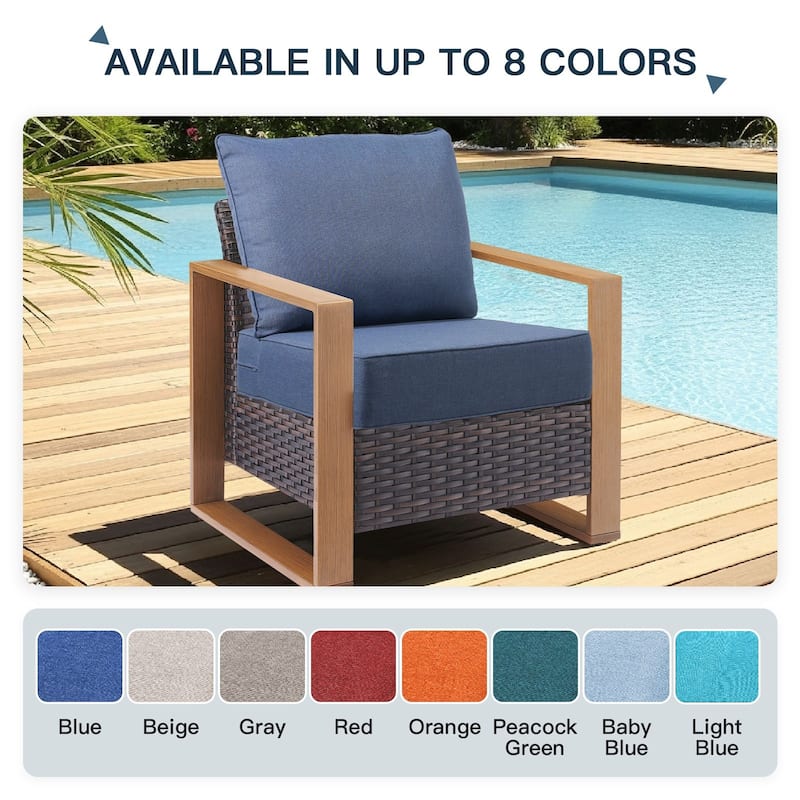 Pocassy 22"x24"x6" Inch Thick Cushions Pillows Indoor Outdoor Cushion 4 Set