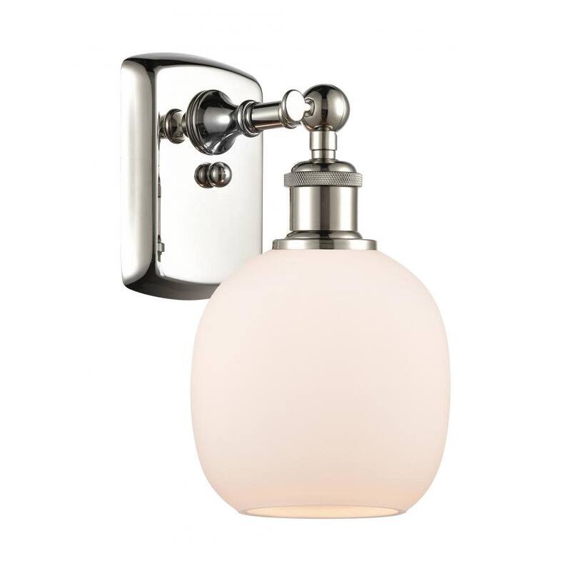 Innovations Lighting Belfast 11" Tall Bathroom Sconce - Polished Nickel / Matte White
