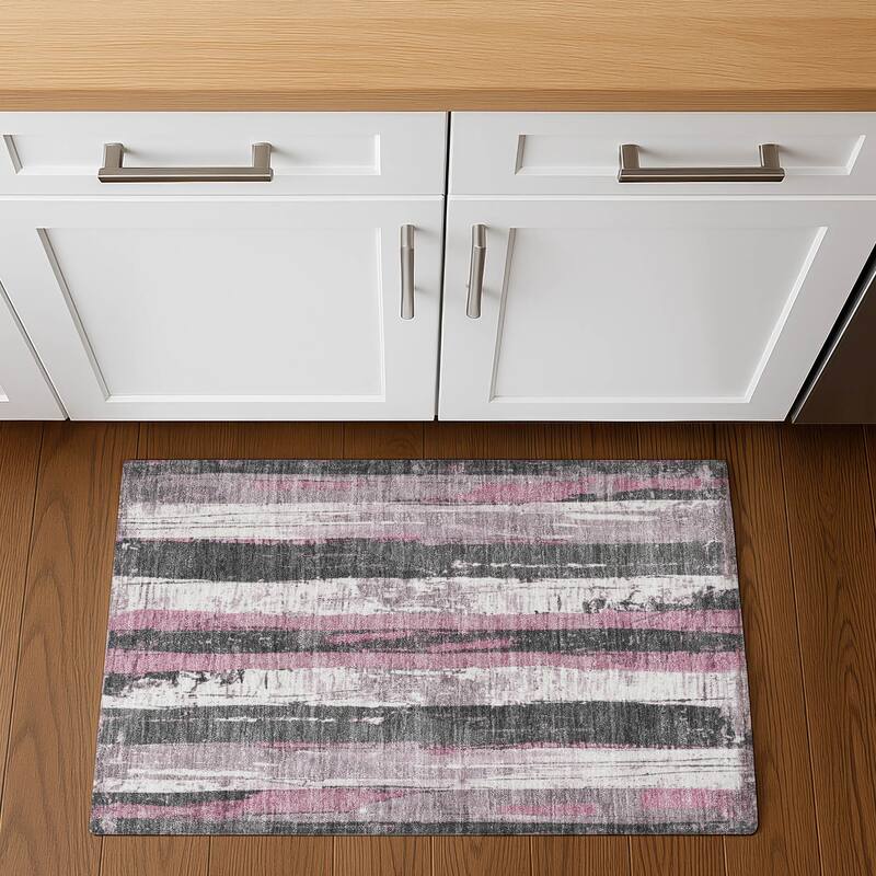Premium Washable Super Soft Casual Contemporary Mayfield Rug - Blush - 1'8" x 2'6"
