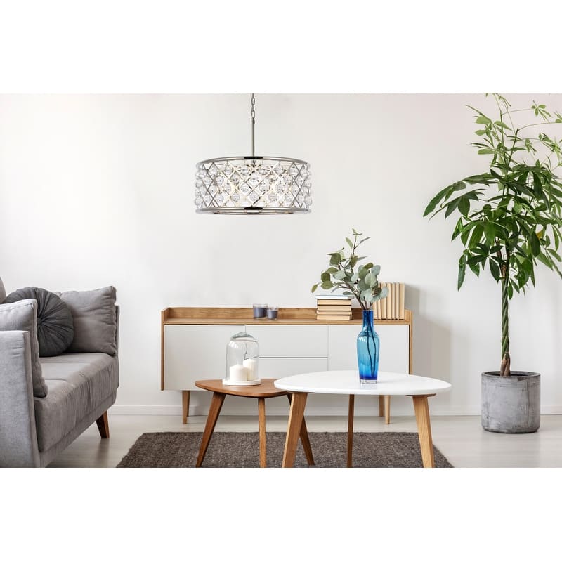 Royce Edge 6-Light Polished Nickel Chandelier - polished nickel (royal cut clear crystals)
