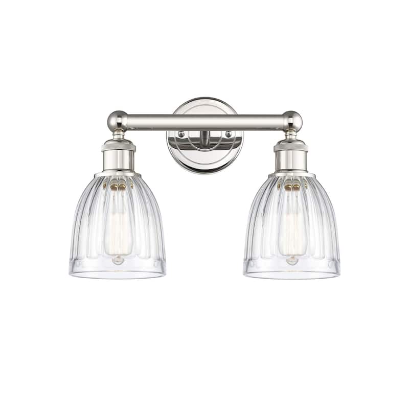Innovations Lighting 616-2W-12-15 Brookfield Vanity Brookfield 2 Light - Polished Nickel / Clear