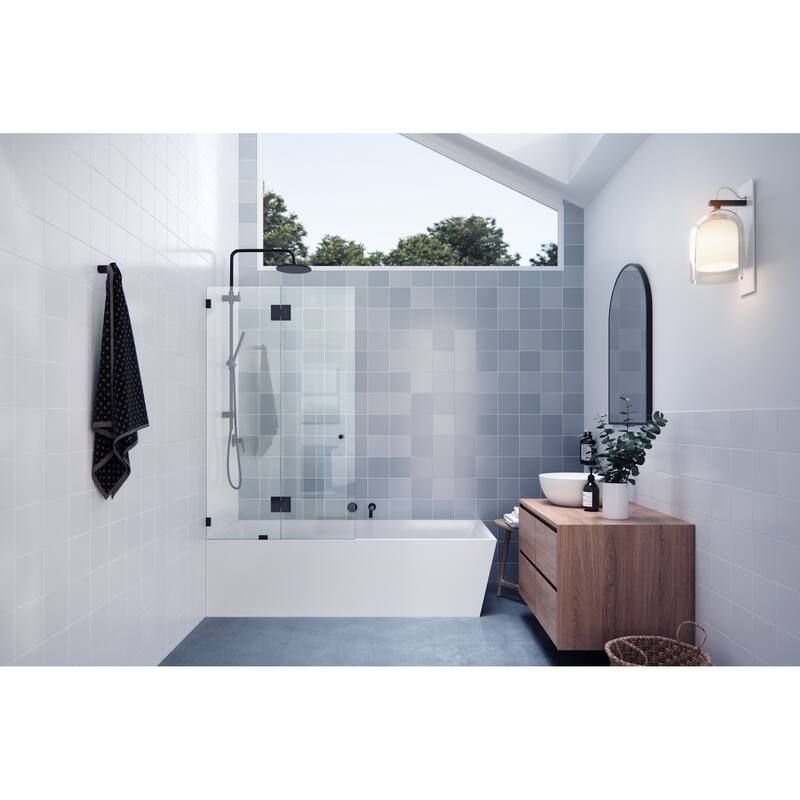 Glass Warehouse GW-B-GH-34 Halo 58" High x 34" Wide Hinged Frameless