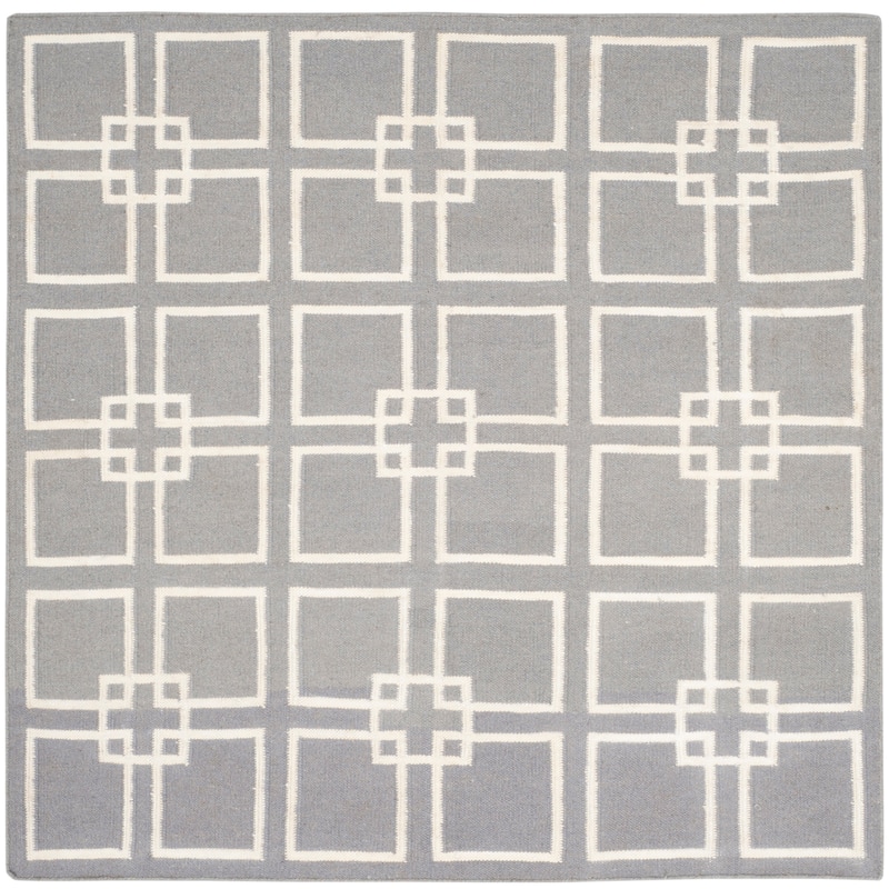 Martha Stewart by SAFAVIEH Square Dance Wool/ Banana Silk Rug - 7' Square - Cement Gray