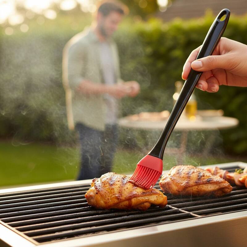 Chef Craft 13.5" Silicone Basting Brush - Long Handle Great for BBQ Grilling