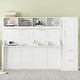 preview thumbnail 27 of 48, Full and Queen Murphy Beds Wall Beds with Wardrobes and Drawers White - Full