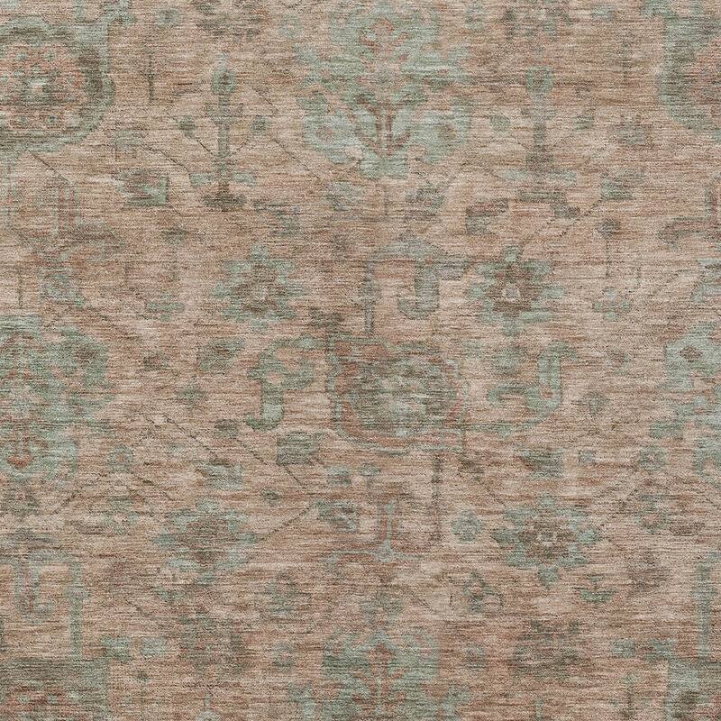 HomeRoots Damask Traditional Rectangle Outdoor Rug