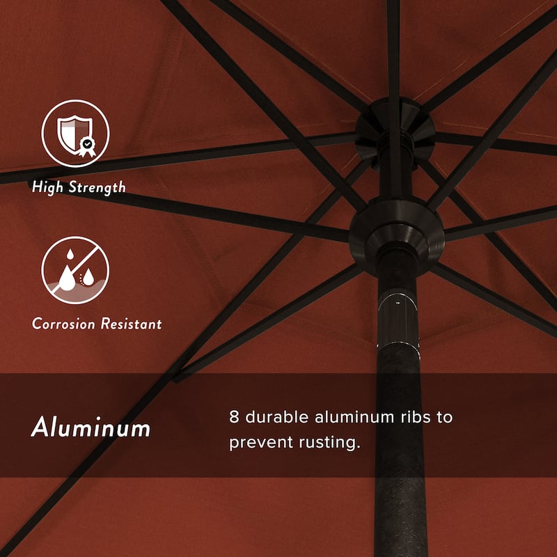 Pompano 9ft Crank Lift Push Button Tilt Round Patio Umbrella by Havenside Home, Base Not Included