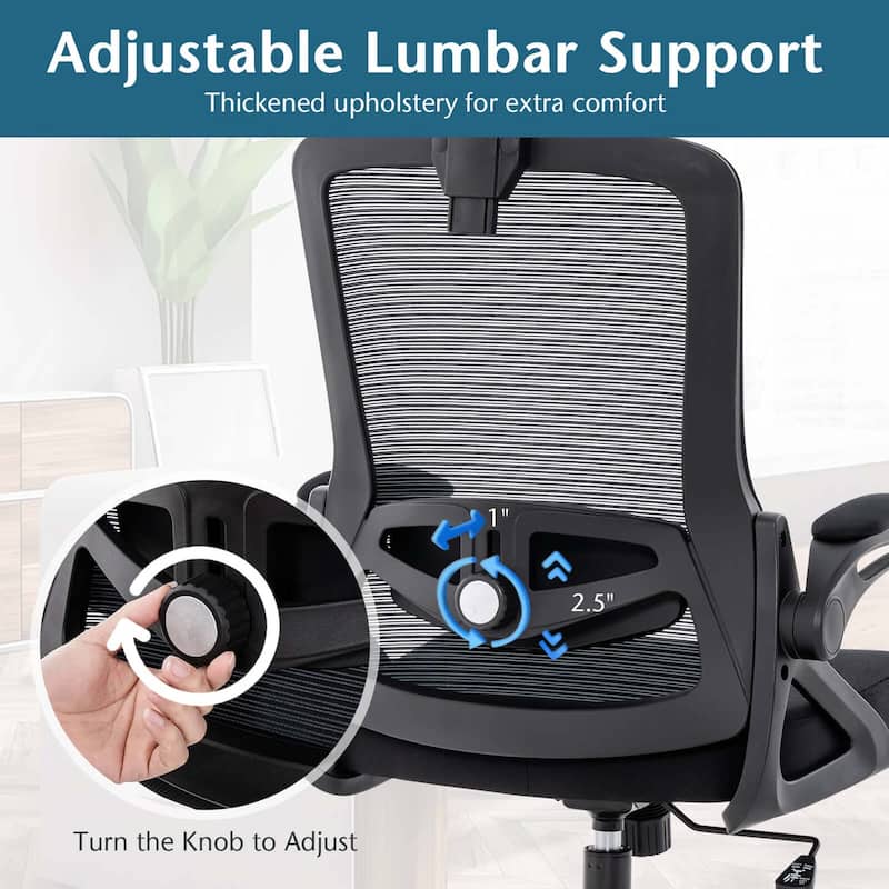 Costway Ergonomic Office Chair with Adjustable Lumbar Support Rocking - See Details