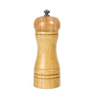 Household Kitchen Wooden Salt Spice Pepper Mill Grinder Shaker Wood Color 8 inch - Silver Tone,Wood Color