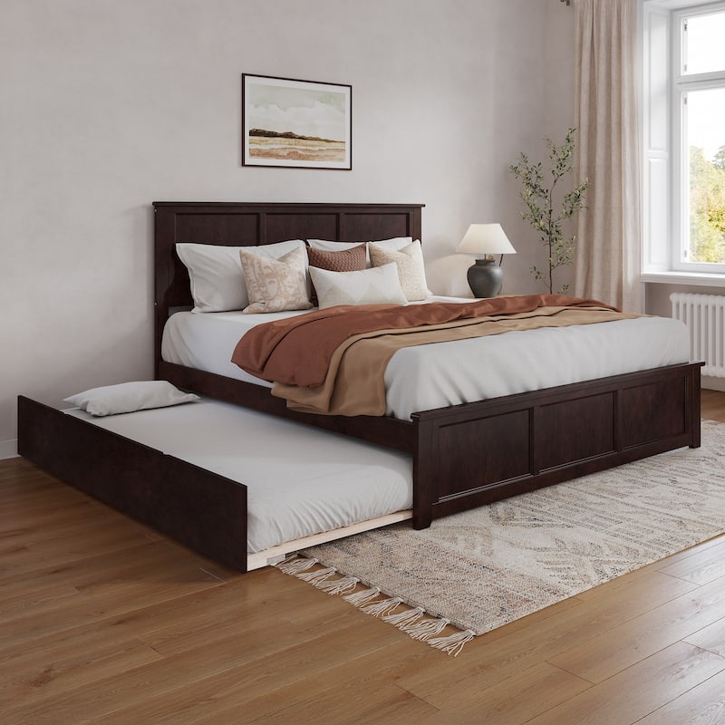 AFI Madison Platform Bed with Matching Footboard & Trundle - Espresso - King