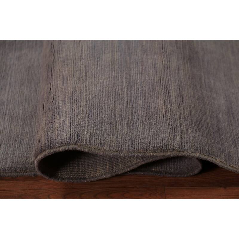 Modern Gray Gabbeh Oriental Area Rug Hand-Knotted Wool Carpet - 7'0" x 9'7"