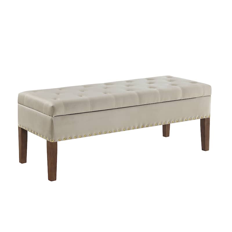 Tufted Bench with Storage