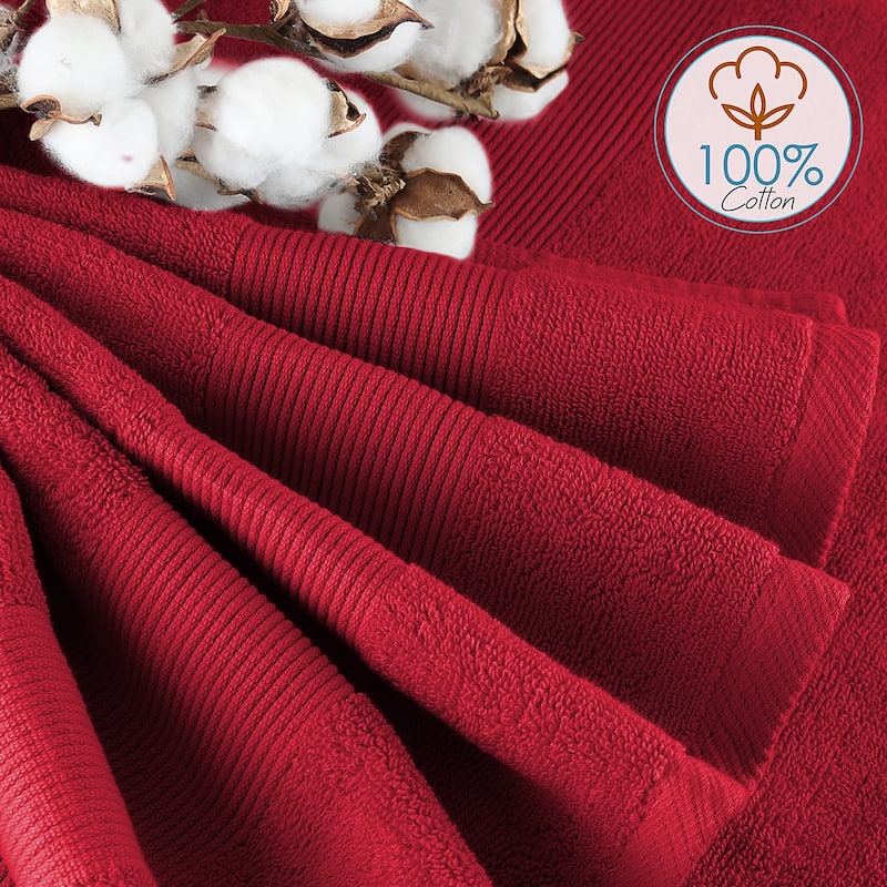 Hearth & Harbor 100 Percent Cotton Ultra Soft and Absorbent Bath Towel Set