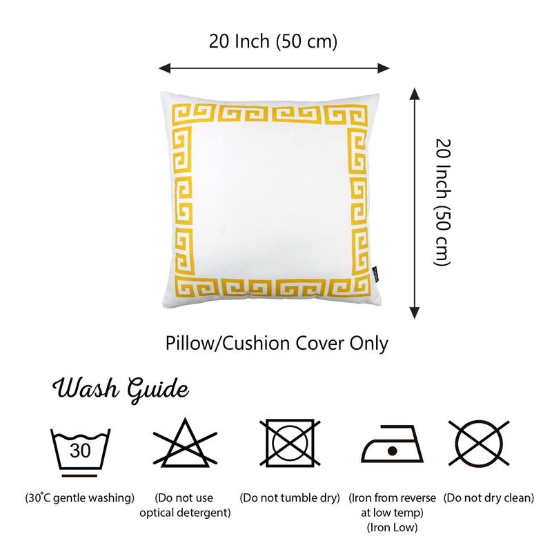 Geometric Greek Key Design Printed Decorative Throw Pillow Cover