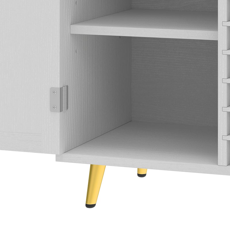 Moasis Craft Table with Storage Cabinet, USB Ports and AC Outlets, Crafting Organizer Compatible with Cricut Machine