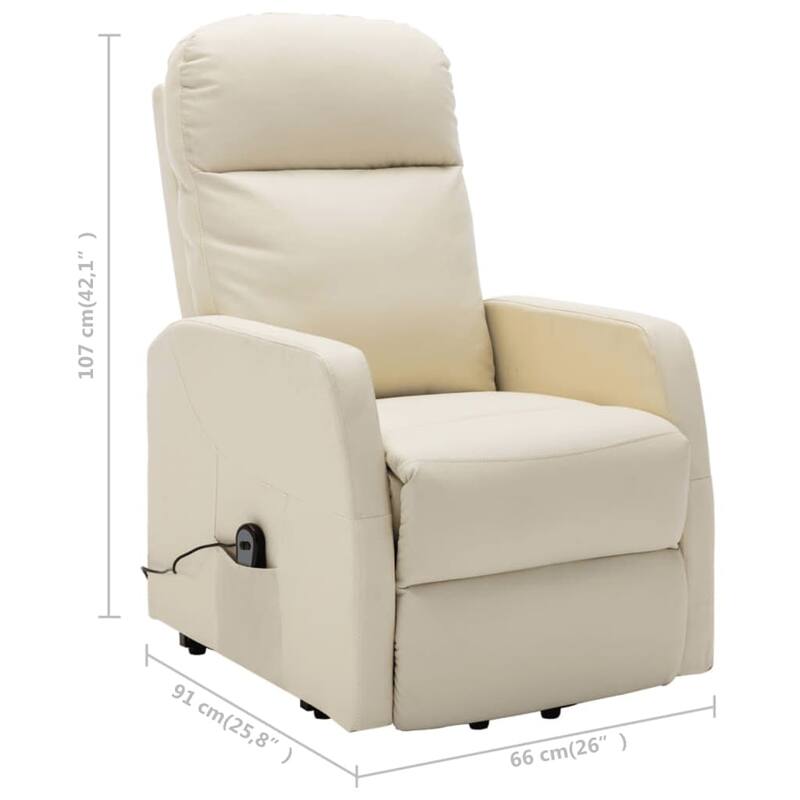 vidaXL Power Lift Recliner Electric Lift Chair for Home Theater Faux Leather - 26" x 35.8" x 42.1"