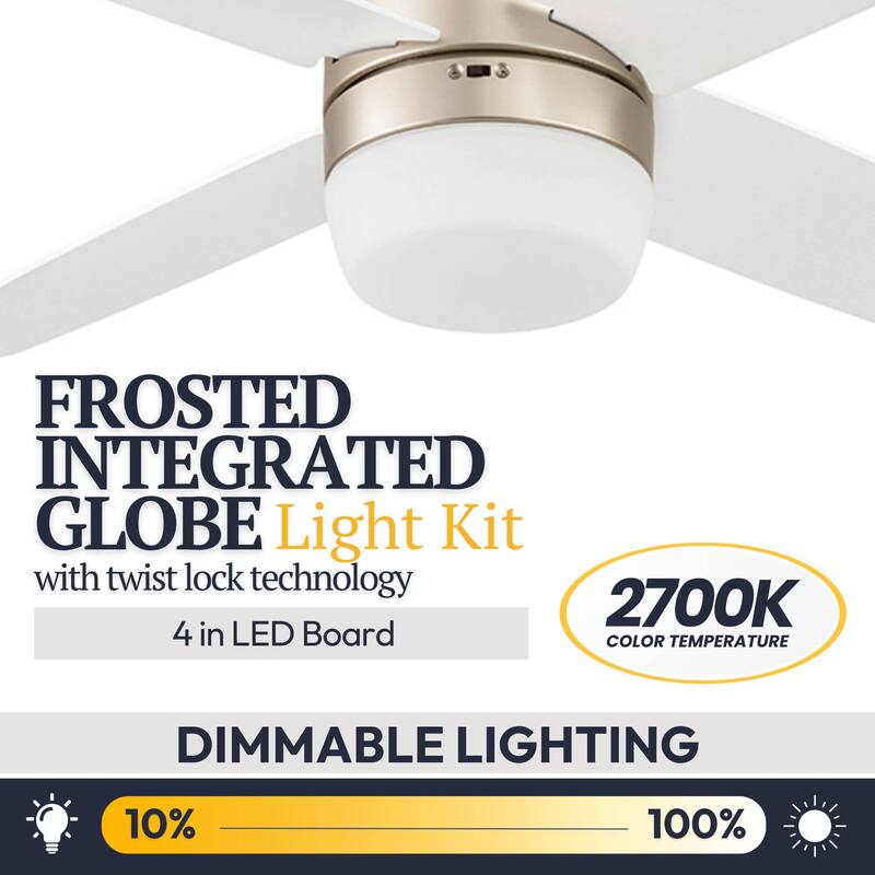44" Prominence Home Atlas Pewter Modern Indoor LED Ceiling Fan with Light and Remote Control